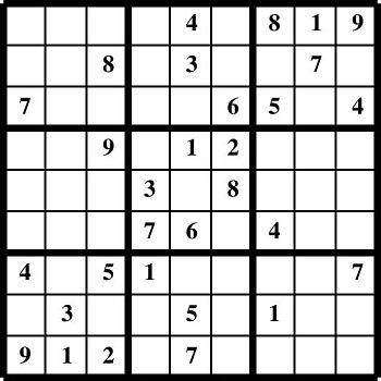 Printable Sudoku puzzles