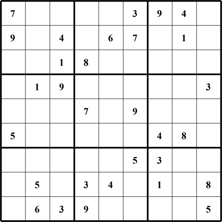 Large Printable Sudoku Puzzle