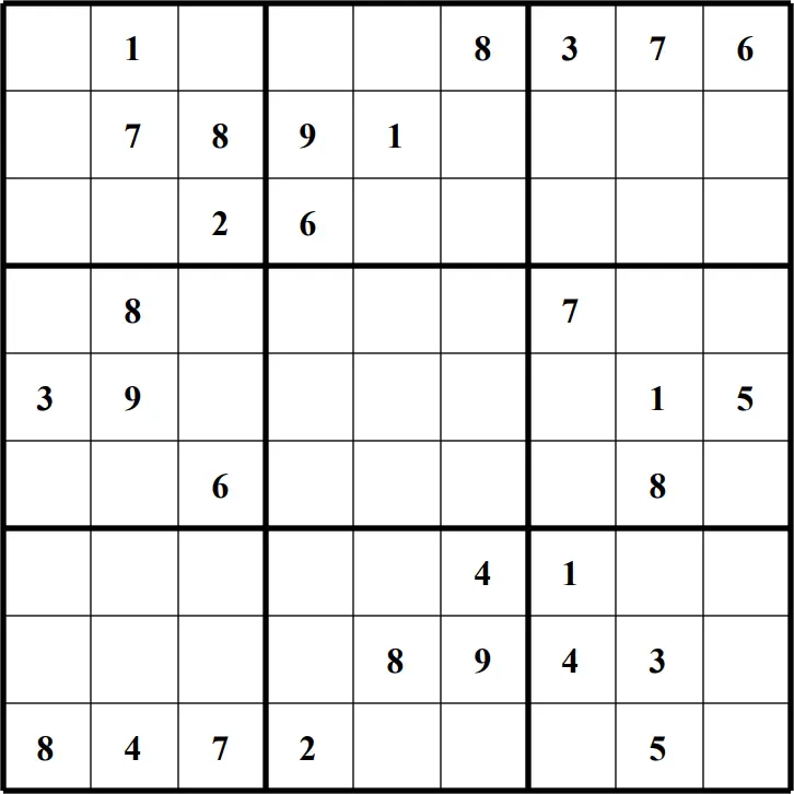 Large Printable Sudoku Puzzle