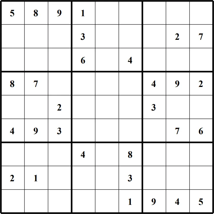 Large Printable Sudoku Puzzle