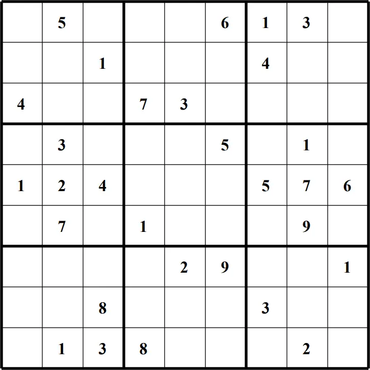 Large Printable Sudoku Puzzle